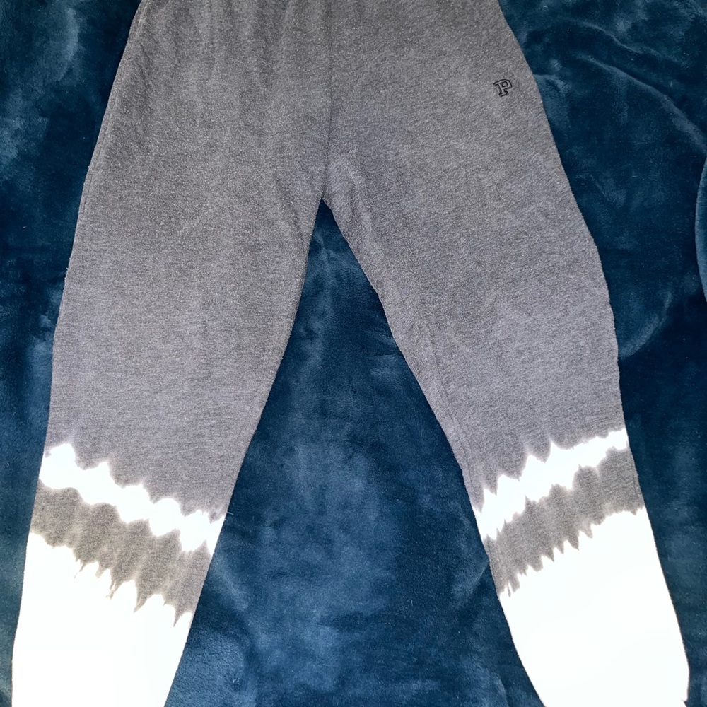 PINK Victoria's Secret Gray and White Joggers